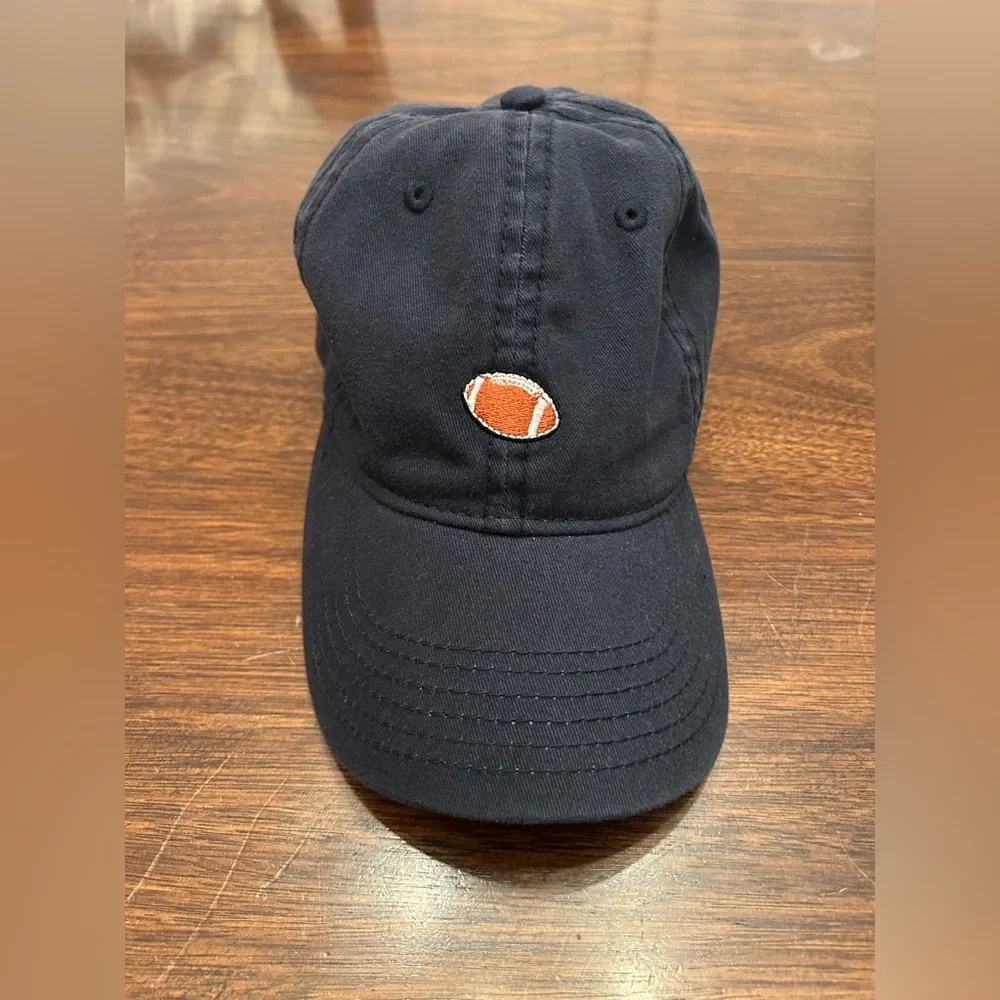 Classic Navy Cap with Orange Football Embroidery